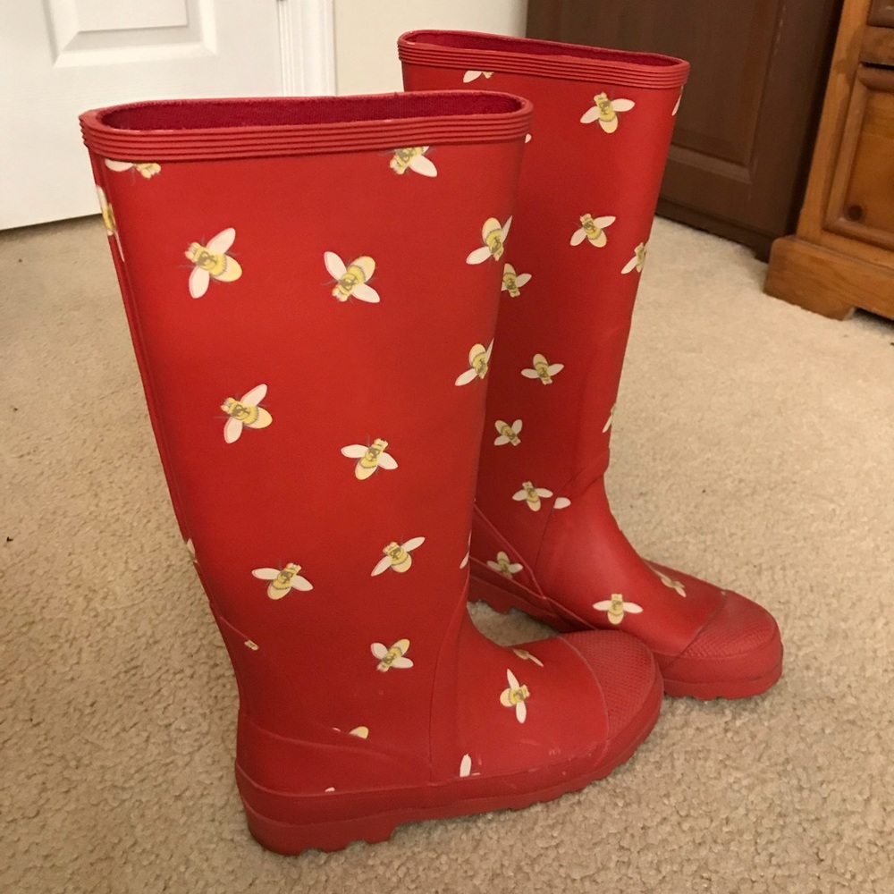 J. Crew Red Rainboots